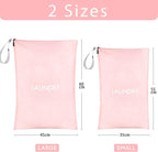 WiseBoy 2 Pack Laundry Bags, Washable Wet Dry Bag, Travel Laundry Bag Dirty Clothes Organizer, Swimming Yoga Bathing Suit Workout Wet Dry Bag - Pink