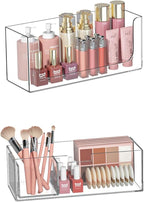 Stackable Storage Drawers Bathroom Drawer Organizer Clear Plastic Storage Bins Medicine Cabinet Organizer Makeup Organizers w Removable Divider Home Workspace Office Desktop Vanity Gift Idea 1Pack
