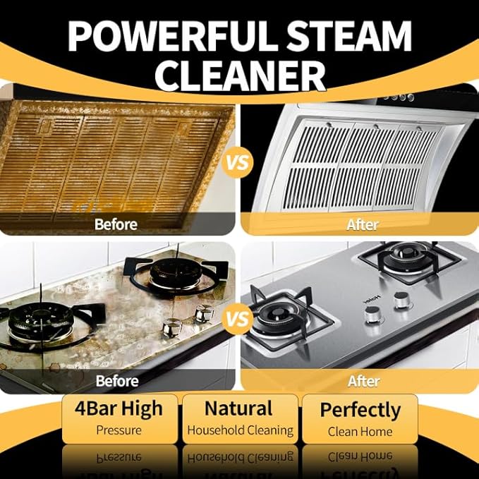 Steam Cleaner, 6 Steam Levels, 42oz Tank & 11 Pieces Accessories, 1500W High-Temperature Steam Cleaner for Home, Steamer for cleaning Car, Tile, Floor