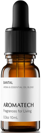 AromaTech Santal Aroma Essential Oil Blend: Luxury Hotel Inspired Aromatherapy with Amber, Vanilla, Cedar & Sandalwood for Ultrasonic Diffusers & Nebulizers - 0.3 fl oz, 10 mL