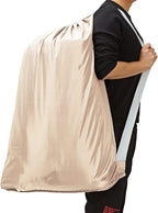 HOMEST 2 Pack XL Nylon Laundry Bag with Strap, Large Dirty Garments Organizer, Easy Fit a Hamper or Clothing Basket, Can Carry Up to 4 Loads of Clothes, Beige