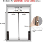 Pull Down Closet Rod for Hanging Clothes, Retractable Wardrobe Hanger for Cabinet Inside Width 21.6"~26", Aluminium alloy Tubing with Plastic Housing, 44 lb Weight Rating