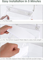 5-Tier Over The Door Organizer, Clear Hanging Storage Organizer, Large Capacity Behind Door Organizer for Bedroom, Baby Nursery, Bathroom, Closet, Pantry and Sundries