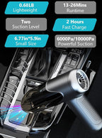Small Car Vacuum-Strong Suction/Blowing/Vacuuming | Ultra Lightweight 0.68LB | 3-IN-1 Mini Handheld Vacuum Cleaner Cordless Portable Air Dusters Type C Port High Power Motor for Home Office Computer