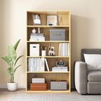 Basic Open Shelf Bookcase - 4-Tier Wooden Cube Storage Shelves Split Bookshelf, White