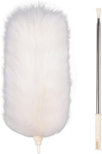 Extendable Lambswool Duster 29-110 Inch,Anti-Static Flexible Head, Stainless Steel Pole for Cleaning High Ceiling,Fan,Furniture,Roof Dusting
