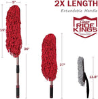 Car Duster Exterior Scratch Free,Car Dust Brush with Extendable Telescoping Handle to Remove Pollen,Dusters for Truck,RV and Motorcycle,Large Mop Head, Wax Cotton Hair，Auto Care