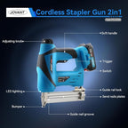 2 in 1 Nail Gun Battery Powered, 20V Cordless Nail Gun,400pcs Nails, 400pcs Staples, 2 * 2.0Ah Li-Ion Batteries and Charger, Brad Nailer for Home Improvement & DIY