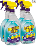 Invisible Glass 92194-4PK Premium Glass and Window Cleaner Spray – Cleans Glass, Windows, Mirrors, Shower Doors, and More – Streak-Free, Ammonia-Free, Tint-Safe – 32 fl oz (Pack of 4)