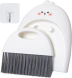 Mini Dustpan and Brush Set, Small Handheld Dust Pan with Clean Broom for Home, Kitchen, Desktop, Sofa, Keyboard, Table and Pet Cages(Cute Animal)