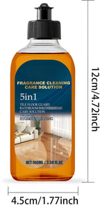 2PCS 5 In 1 Floor Cleaner, 2026 New 5 In 1 Fragrance Cleaning Care Solution, For Hardwood Floors, Natural Shine For Mopping Home, Kitchen And Bathroom(Sponge*1+Cloth*1)