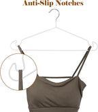 Clothes Hangers 50Pack,White Metal Hangers,15.7'W Space-Saving Shirt Hanger,Non-Slip Heavy Duty Hanger with Deep Shoulder Notches for Dress and Camisole