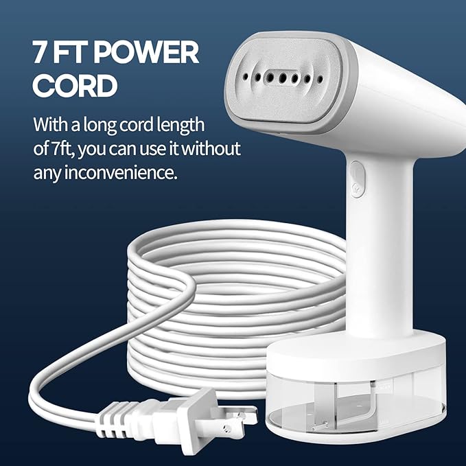 HubiCare Steamer for Clothes, 1500W Clothes Steam iron with Large 250ml Tank, Handheld Fabric Wrinkle Remover, Portable & Compact Travel Size Garment Steamer ONLY FOR 120V (White)