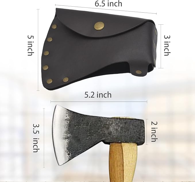 MOCOST Leather Axe Sheath, Durable Hatchet Cover, Protector Case, Rustic Black Leather