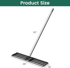 Goplus Lawn Leveling Rake, 46" x 10" Heavy Duty Level Lawn Tool w/ Ergonomic Handle for Soil, Effort-Saving Landscape Rake for Garden, Backyard, Golf Course, Farm, Pasture, Black