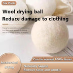 6 Pack Felt Dryer Balls – Wool Dryer Balls for Reducing Drying Time, Eliminating Static & Wrinkles, Removing Lint, Pet Hair, Odors – Reusable Cat Toy Included (Non-Food Use)