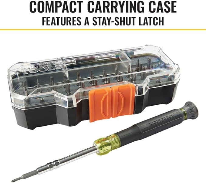 Klein Tools 32717 Precision Screwdriver Set with Case, All-in-One Multi-Function Repair Tool Kit Includes 39 Bits for Apple Products