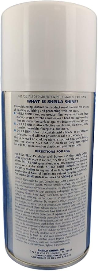 Sheila Shine Stainless Steel Polish & Cleaner | 12 x 10 oz Aerosol Spray Can| Protects Appliances from Fingerprints and Grease Marks | Residue & Streak Free |10 Oz Aerosol Can | Pack of 12