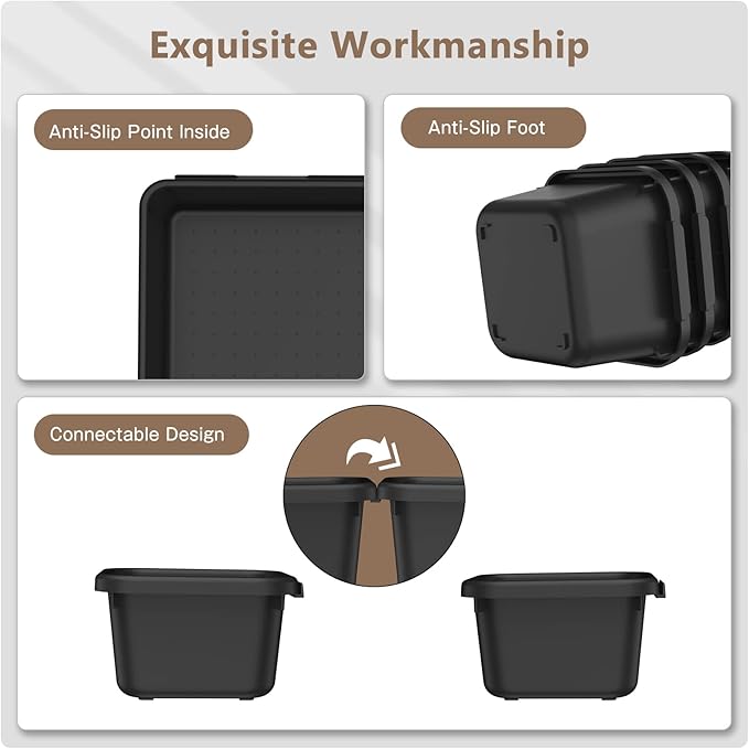 【More Larger Size】A-LUGEI【69Pcs】【5 Size】 Tool Box Organizer Tray Divider Set, 【Black】 Desk Drawer Organizer, Garage Organization and Storage Toolbox for Rolling Tool Chest Cart Cabinet WorkBench Parts