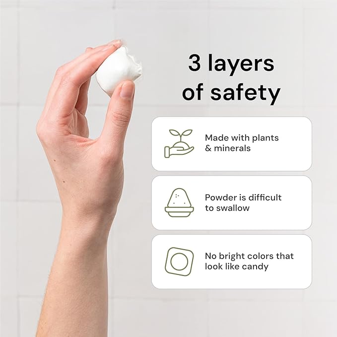 Grab Green Washing Machine Cleaner, 5 Count, Fragrance Free, Mineral Based Removes Deposits and Odors, Naturally Cleans