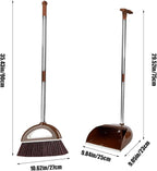 Brooms and Dustpan Set with 35" Long Handle, 181° Rotatable Standing Storage Buckle Type, Built-in Combs and Scraper, Lightweight & Robust, for Home, Kitchen, Room, Office, Floor Use