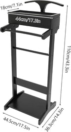 Wood Suit Rack Suit Stand for Man and Women Clothes Valet with Drawer Suit Valet Stands Men Valet Black Suit Valet for Entryway Office Living Room
