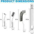 Hard Bristle Crevice Cleaning Brush Set with 4Pcs Brush Heads & 2Pcs Handles, Multifunctional Grout Brush Tools for Kitchen, Bathroom, Sink, Corner, Mug, Blender, and Hard-to-Reach Areas