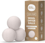 Kind Laundry - Wool Dryer Balls, Tavel Natural Dryer Balls, Pure New Zealand Wool Dryer Balls Laundry Essentials, Dryer Balls for Pet Hair Removal & Lint Collection, Pack of 3