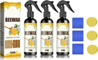 Natural Beeswax Spray Furniture Polish, Wood Cleaner, Wood Floor Polish - For Living Room, Kitchen and Wooden Furniture Floors(3PCS)