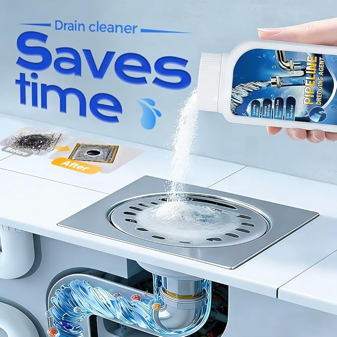 Strong Drain Cleaner for Kitchen, 2026 New Pipeline Dredging Agent, Fast Acting Drain Clog Remover for Home, Powerful Grease Dissolver for Bathroom, Pipe Cleaning Solution for Homeowner (2pcs)
