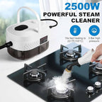 2025 Portable Handheld Steam Cleaner 2500W High Temperature Cleaning Steamer Machine for Car Detailing, 1200ml Large Capacity 3-Levels Adjustable Hand Held Steamer for Home, Car, Kitchen(White)