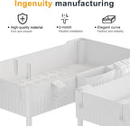 2 Pack Under Sink Organizer, Under Bathroom Cabinet Organizer with Hooks Hanging Cup, Multi-Purpose Storage Shelf for Kitchen Bathroom (White, L)