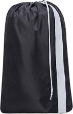 HOMEST XL Nylon Laundry Bag with Strap, Large Dirty Garments Organizer, Easy Fit a Hamper or Clothing Basket, Can Carry Up to 4 Loads of Clothes, Black