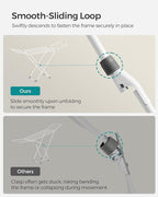 SONGMICS Clothes Drying Rack, Metal Laundry Drying Rack, Foldable, Space-Saving, Free-Standing Airer, with 2 Gullwings, Indoor Outdoor Use, Bed Linen Clothing, White ULLR540W01