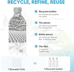AIDEA Microfiber Cleaning Cloth Roll, Shop Towels 165 Sheets(3 Roll), Tear Away Reusable Paper Towels, White Rags for Bars, Cleaning Rags for Automotive, Mechanic, Workshops, House, 11×9"