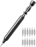 HOTO 24 in 1 Multi Bit Mini Screwdriver Set Magnetic, Manual Precision Screwdriver Set, EDC Pen Screwdriver for Eyeglasses, Electronics, Watches, Phones, Laptops, Cameras, Gadgets for Men, Slate Grey