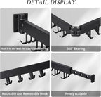 Wall Mounted Clothes Drying Rack,Drying Rack Clothing Wall Mount with Foldable Features(Tri-Fold),Space Saver,Wall Mounted Drying Rack for Laundry Balcony Bathroom (Black)