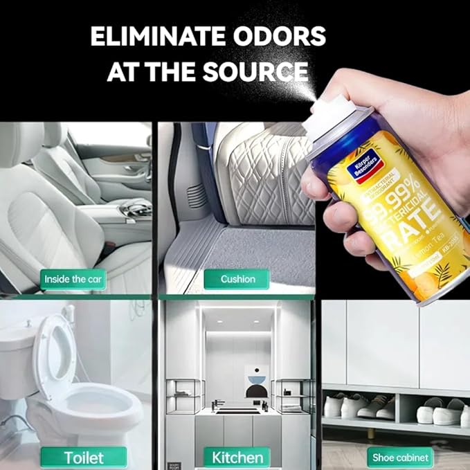 Glodway Air Refresher,Odor Eliminator Remover Spray,Odor Remover,Lemon Long-Lasting Scent For Home,Couch,Mattress,Furniture, bathroom,Fabrics & Trash,6 Ounce,4 pack