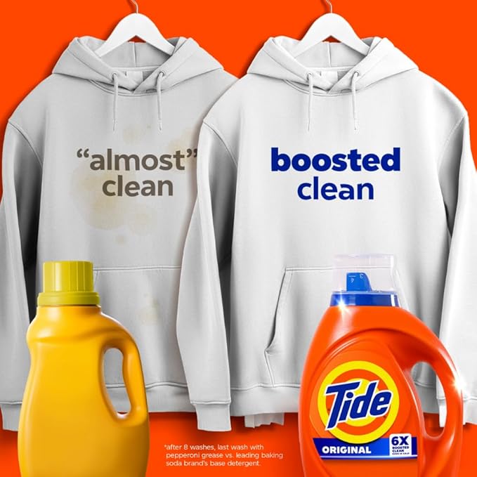 Tide Laundry Detergent Liquid, Original Scent, 80 Loads, 105 FL OZ, Works on 100% of Common Stains, Laundry Soap, Liquid Laundry Detergent