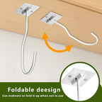 Self-Adhesive Banana Hooks, Foldable Magnetic Hanger Under Cabinet, Sturdy Metal Banana Holder for Kitchen, Space-Saving Design to Keep Bananas Fresh 1 Pieces White