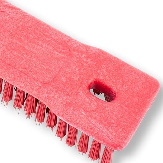 SPARTA Comfort Grip Scrub Brush Hand Brush for Bathroom, Kitchens, Countertop, Plastic, 8 Inches, Red