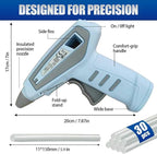 Cordless Hot Glue Gun Kit Includes 30 Hot Glue Sticks, Switch with 10W Drip-proof Design with 15-Second Fast Heating, Suitable for DIY Crafts, Fabric, Wood & Home Repairs (Blue)