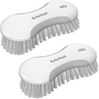 SetSail Multi-Purpose Scrub Brush of 2 Pack, Stiff Bristles Cleaning Brush with Non-Slip Grip Heavy Duty Scrub Brushes for Cleaning Bathroom Kitchen Tile Bathtub Sink, Grey