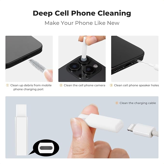 K&F CONCEPT 32-in-1 Keyboard Cleaning Kit Laptop Cleaner - Multifunction Electronic Device Cleaner Set for Cell Phone Tablet PC Camera Keyboard Earbud