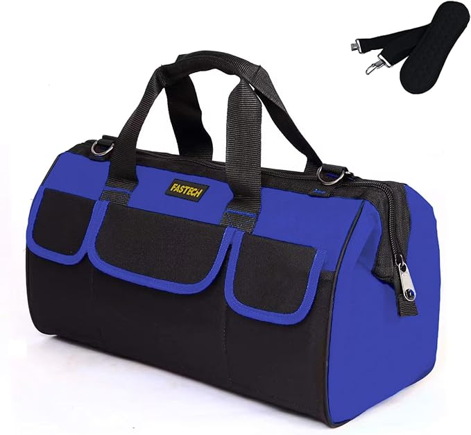 FASTECH 22in Tool Organizer With Adjustable Shoulder Strap, Waterproof Heavy Duty Bag For Men/Women, Wide Mouth For Screwdrivers, Pliers, Nut Drivers