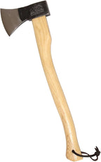 Prandi Axes German C45 Forged Carbon Steel Hatchet - Hickory Handle with Leather String - Ideal for Firewood, Splitting, and Chopping - 23.62" L x 7.36" W, 1000g Head 3.011.10.TH - No Sheath