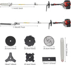 52cc Gas Powered Weed Trimmer 5 in 1 Gas Weed Wacker Handheld Hedge Trimmer 2-Stroke Air-Cooled Gasoline Engine Grass Edger Brush Cutter Pole Saw for Grass and Bush