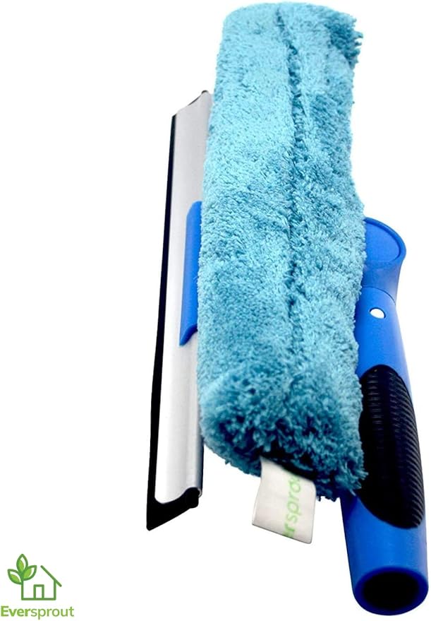 EVERSPROUT Swivel Squeegee & Microfiber Glass Window Scrubber, Light-Weight Window Cleaning Kit Without Extension Pole