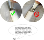 Kimmama Set of 2 Delicates Laundry Bags,Durable Zipper Mesh Laundry Bag,Bra Fine Mesh Wash Bag,Keep Cloth Shape in the Washer