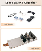 Sunglasses Travel Case,Foldable Eyeglasses Case, Portable Multiple Glasses Case for Women Men Girls